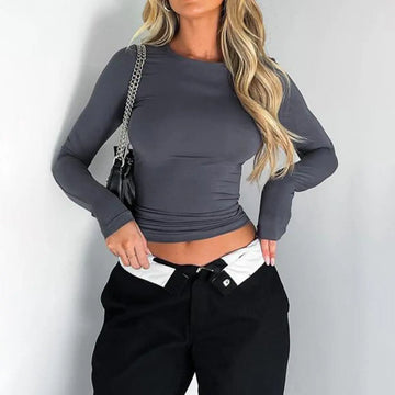 CROPPED LONG SLEEVE TOP
