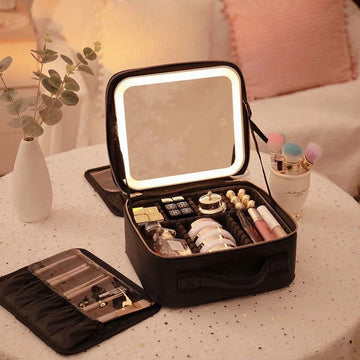 Make-up-Tasche mit LED-Spiegel 